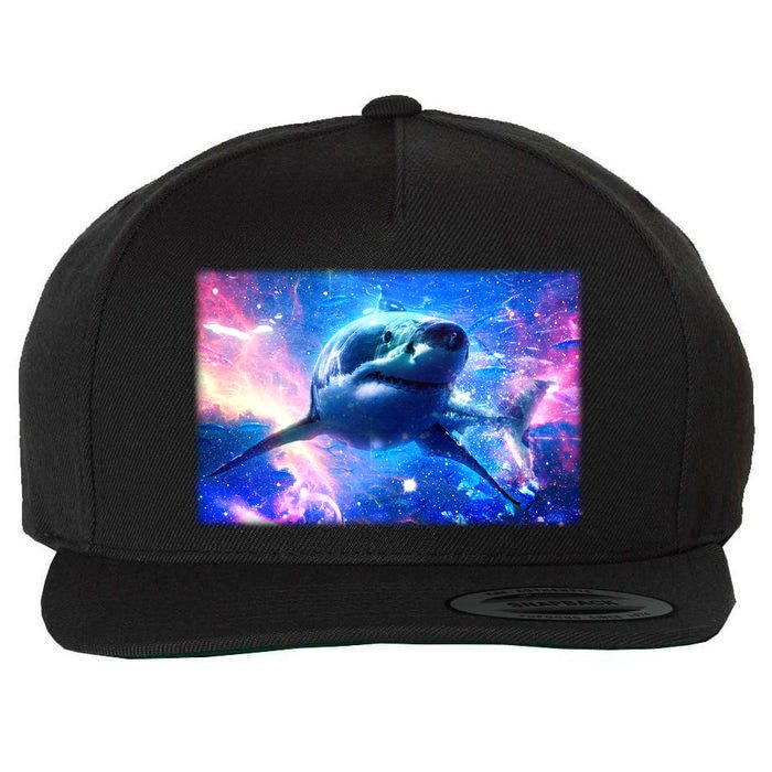Space Galaxy Shark In Sea Ocean Of Stars Wool Snapback Cap