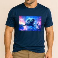 Space Galaxy Shark In Sea Ocean Of Stars Cooling Performance Crew T-Shirt
