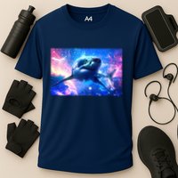 Space Galaxy Shark In Sea Ocean Of Stars Cooling Performance Crew T-Shirt