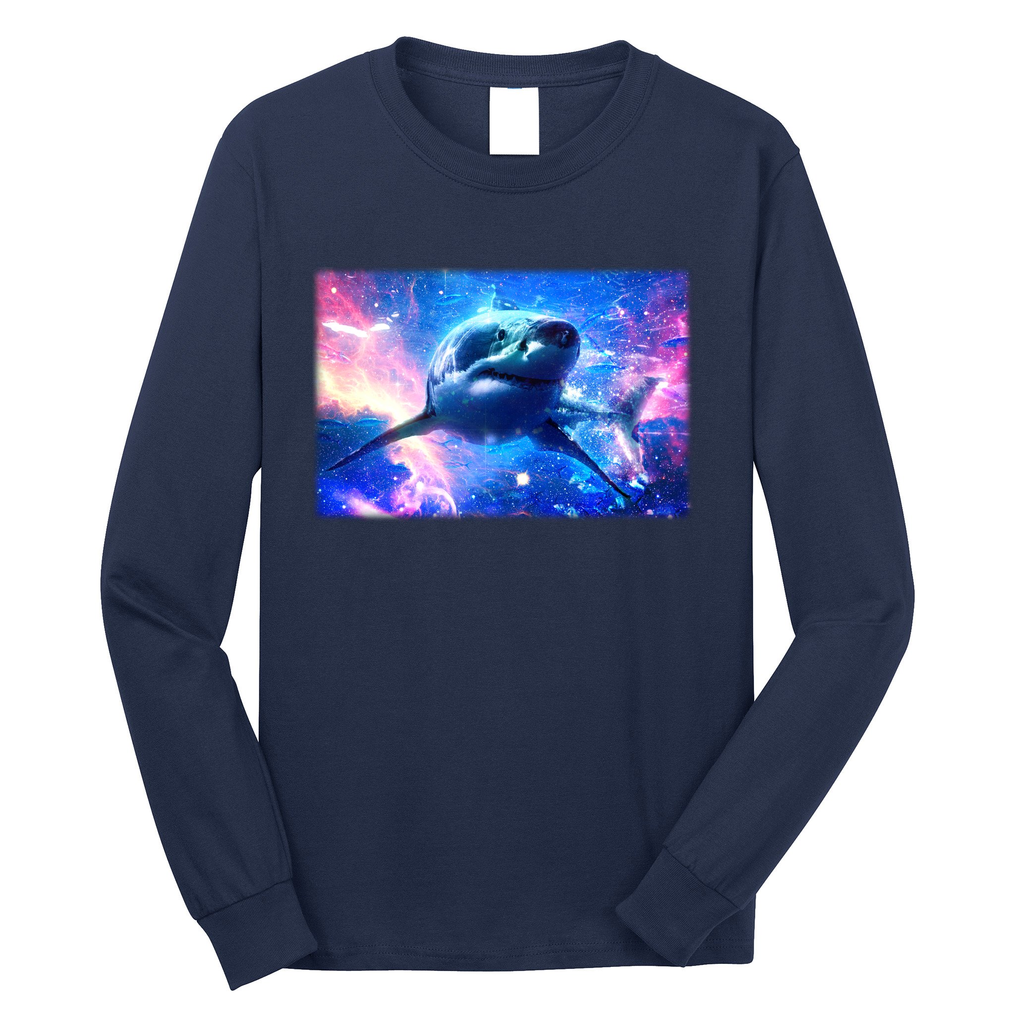 Space Galaxy Shark In Sea Ocean Of Stars Long Sleeve Shirt