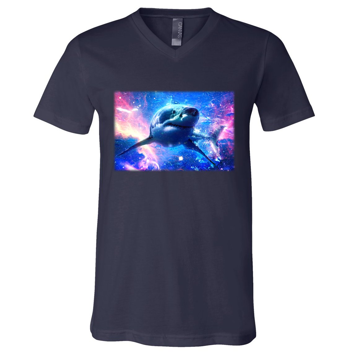 Space Galaxy Shark In Sea Ocean Of Stars V-Neck T-Shirt