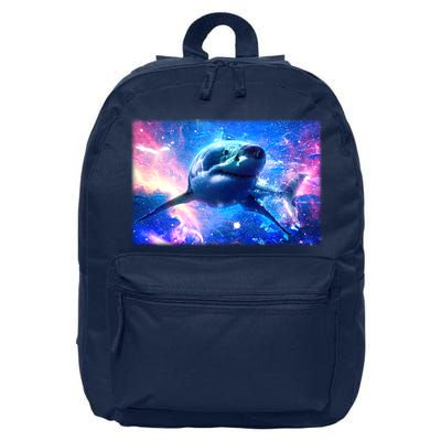 Space Galaxy Shark In Sea Ocean Of Stars 16 in Basic Backpack