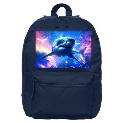 Space Galaxy Shark In Sea Ocean Of Stars 16 in Basic Backpack