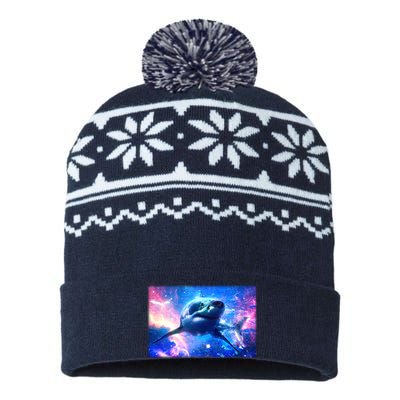 Space Galaxy Shark In Sea Ocean Of Stars USA-Made Snowflake Beanie