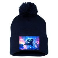 Space Galaxy Shark In Sea Ocean Of Stars Pom Pom 12in Knit Beanie