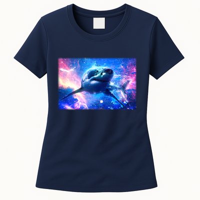 Space Galaxy Shark In Sea Ocean Of Stars Womens T-Shirt