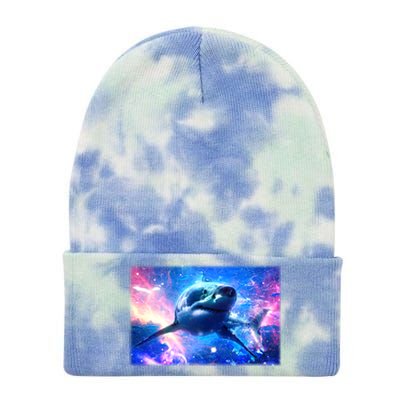 Space Galaxy Shark In Sea Ocean Of Stars Tie Dye 12in Knit Beanie