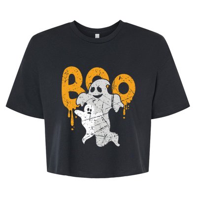 Spooky Ghost Spirits Happy Halloween Boo Squad Funny Gift Bella+Canvas Jersey Crop Tee