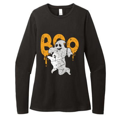 Spooky Ghost Spirits Happy Halloween Boo Squad Funny Gift Womens CVC Long Sleeve Shirt