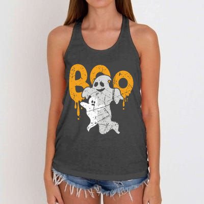 Spooky Ghost Spirits Happy Halloween Boo Squad Funny Gift Women's Knotted Racerback Tank