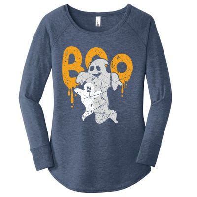 Spooky Ghost Spirits Happy Halloween Boo Squad Funny Gift Women's Perfect Tri Tunic Long Sleeve Shirt