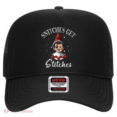 Snitches Get Stitches High Crown Mesh Back Trucker Hat