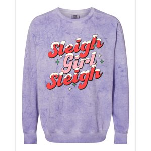 Sleigh Girl Sleigh Groovy Pink Christmas Xmas Holiday Wo Colorblast Crewneck Sweatshirt