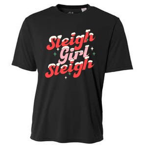 Sleigh Girl Sleigh Groovy Pink Christmas Xmas Holiday Wo Cooling Performance Crew T-Shirt