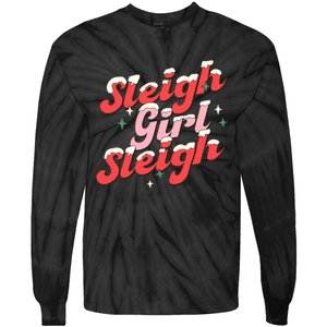 Sleigh Girl Sleigh Groovy Pink Christmas Xmas Holiday Wo Tie-Dye Long Sleeve Shirt