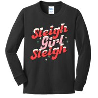 Sleigh Girl Sleigh Groovy Pink Christmas Xmas Holiday Wo Kids Long Sleeve Shirt