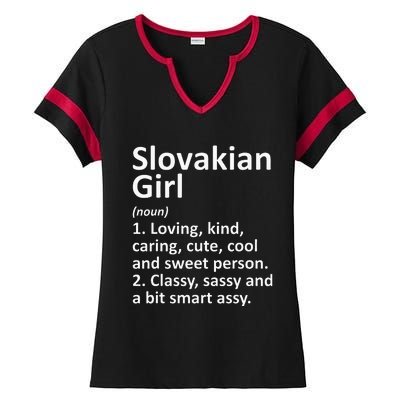 SLOVAKIAN GIRL SLOVAKIA Gift Funny Country Roots Descent Ladies Halftime Notch Neck Tee