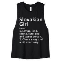 SLOVAKIAN GIRL SLOVAKIA Gift Funny Country Roots Descent Women's Racerback Cropped Tank