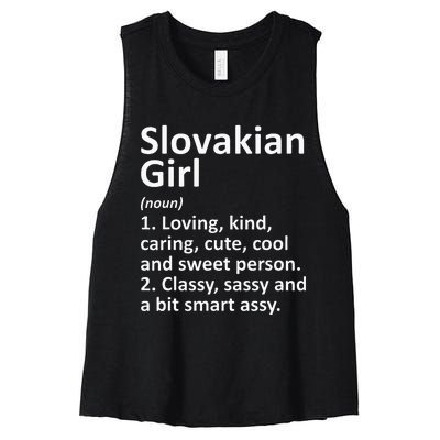 SLOVAKIAN GIRL SLOVAKIA Gift Funny Country Roots Descent Women's Racerback Cropped Tank