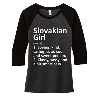 SLOVAKIAN GIRL SLOVAKIA Gift Funny Country Roots Descent Women's Tri-Blend 3/4-Sleeve Raglan Shirt