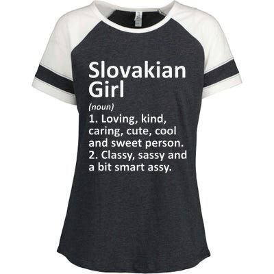 SLOVAKIAN GIRL SLOVAKIA Gift Funny Country Roots Descent Enza Ladies Jersey Colorblock Tee