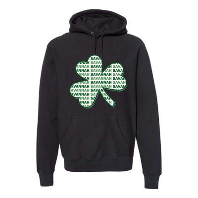 Savannah Georgia St Patrick's Day 4 Leaf Clover Premium Hoodie