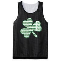 Savannah Georgia St Patrick's Day 4 Leaf Clover Mesh Reversible Basketball Jersey Tank