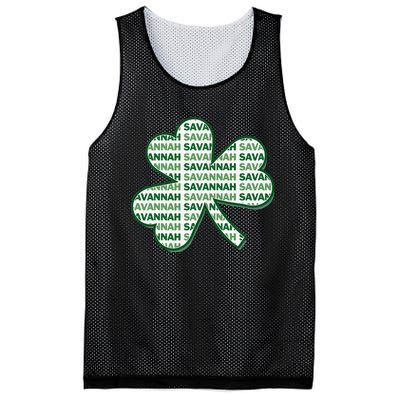 Savannah Georgia St Patrick's Day 4 Leaf Clover Mesh Reversible Basketball Jersey Tank