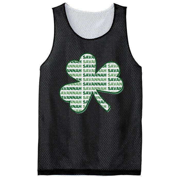 Savannah Georgia St Patrick's Day 4 Leaf Clover Mesh Reversible Basketball Jersey Tank