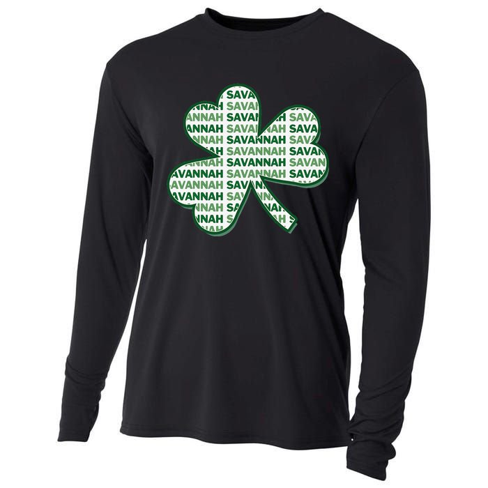 Savannah Georgia St Patrick's Day 4 Leaf Clover Cooling Performance Long Sleeve Crew