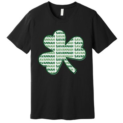 Savannah Georgia St Patrick's Day 4 Leaf Clover Premium T-Shirt