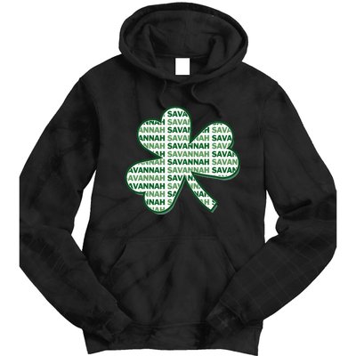 Savannah Georgia St Patrick's Day 4 Leaf Clover Tie Dye Hoodie