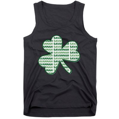 Savannah Georgia St Patrick's Day 4 Leaf Clover Tank Top