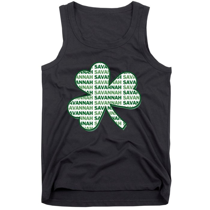 Savannah Georgia St Patrick's Day 4 Leaf Clover Tank Top