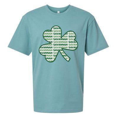 Savannah Georgia St Patrick's Day 4 Leaf Clover Sueded Cloud Jersey T-Shirt