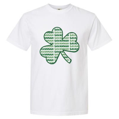 Savannah Georgia St Patrick's Day 4 Leaf Clover Garment-Dyed Heavyweight T-Shirt