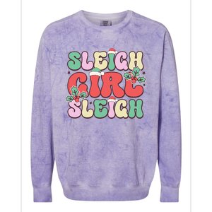 Sleigh Girl Sleigh Festive Holiday Graphic Colorblast Crewneck Sweatshirt