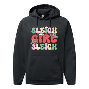 Sleigh Girl Sleigh Festive Holiday Graphic Performance Fleece Hoodie