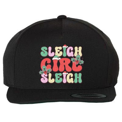 Sleigh Girl Sleigh Festive Holiday Graphic Wool Snapback Cap