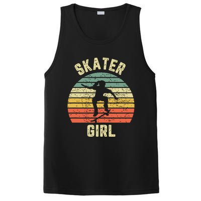 Skater Girl Skateboarder Girl Retro Skateboarding Gift PosiCharge Competitor Tank