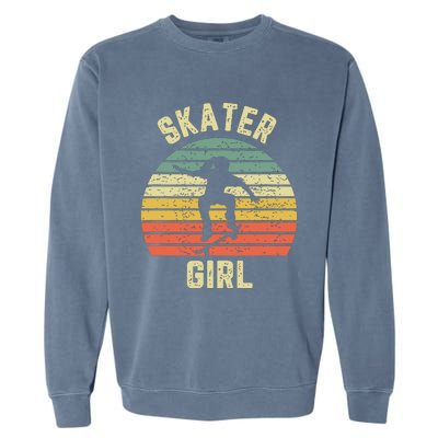 Skater Girl Skateboarder Girl Retro Skateboarding Gift Garment-Dyed Sweatshirt