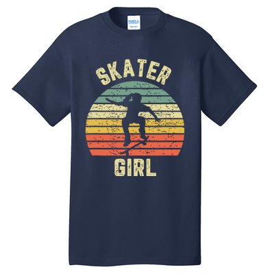 Skater Girl Skateboarder Girl Retro Skateboarding Gift Tall T-Shirt