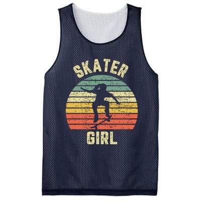 Skater Girl Skateboarder Girl Retro Skateboarding Gift Mesh Reversible Basketball Jersey Tank