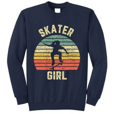 Skater Girl Skateboarder Girl Retro Skateboarding Gift Tall Sweatshirt