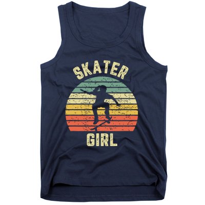 Skater Girl Skateboarder Girl Retro Skateboarding Gift Tank Top