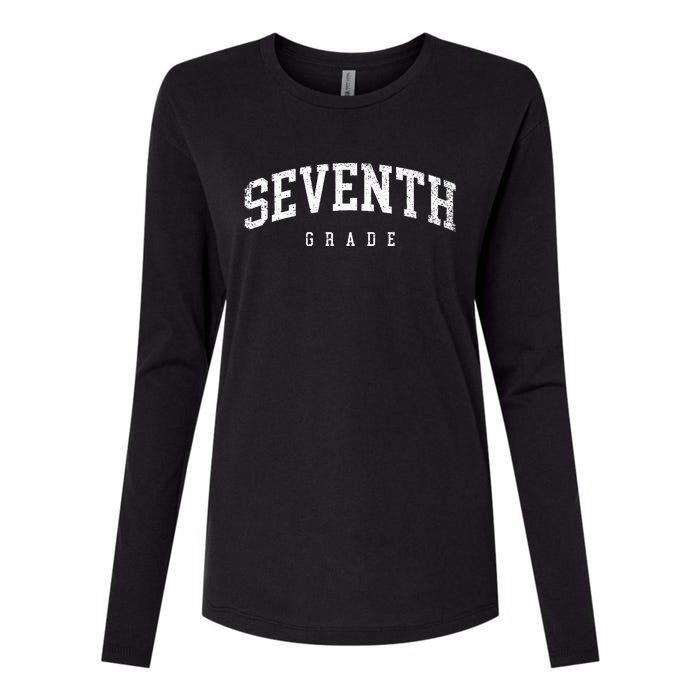 Seventh Grade Squad 7th Grade Team Retro First Day Of School Womens Cotton Relaxed Long Sleeve T-Shirt