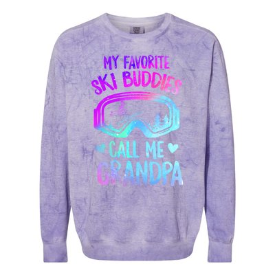 Ski Grandpa Skier Mountain Snow Skiing Grandpa Snowboarding Gift Colorblast Crewneck Sweatshirt