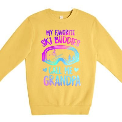 Ski Grandpa Skier Mountain Snow Skiing Grandpa Snowboarding Gift Premium Crewneck Sweatshirt