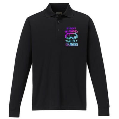 Ski Grandpa Skier Mountain Snow Skiing Grandpa Snowboarding Gift Performance Long Sleeve Polo