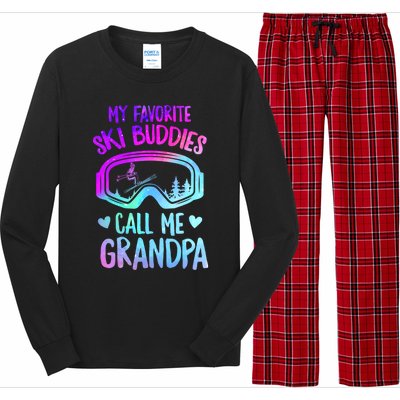 Ski Grandpa Skier Mountain Snow Skiing Grandpa Snowboarding Gift Long Sleeve Pajama Set